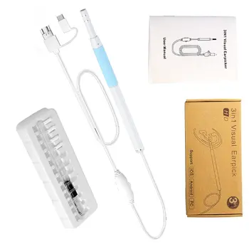 

WiFi Durable Visual Stethoscope Endoscope Tri-in-one Tri-color Ear Spoon Resolution 640*480 30W/130W