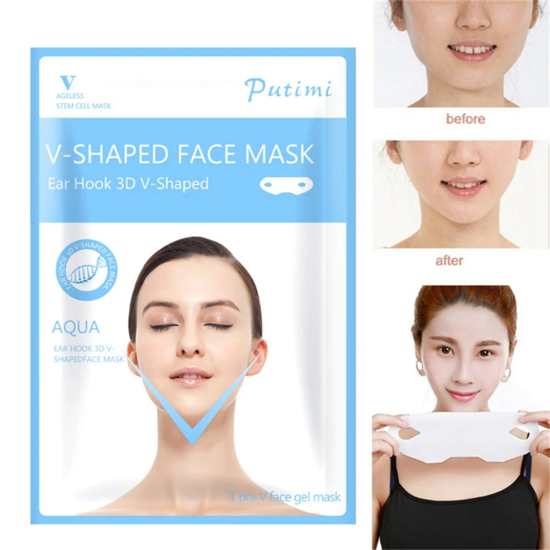 V Face Lift-up укрепляющая гелевая маска с двойным подвесным ухом V shape Face подбородочная маска Slim Lift Face маска-тренажер для контура лица