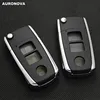 AURONOVA New Upgrade Flip Folding Key Shell for Toyota Camry  3 Buttons Modified Remote Car Key Case Shining Metal Side Type ► Photo 3/5