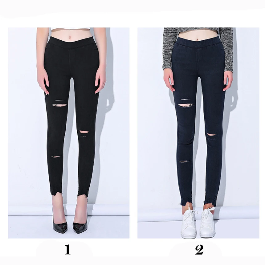 ZYFPGS 2019 Autumn Top Women's Navy Pants Hole Fashion Pants classic Women Pants Plus Size 5XL High Waist Fat People Z0723 ZYFPGS 2019 Autumn Top Women's Navy Pants Hole Fashion Pants classic Women Pants Plus Size 5XL High Waist Fat People Z0723