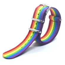 Nylon NATO Bracelet 18mm 20mm 22mm 24mm Striped Rainbow ZULU Durable Strap Replacement Waterproof Bracelet Watch Band