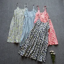 Cheap clothes china summer dress 2017 cotton spaghetti strap print casual dresses sale sundresses dresses free shipping