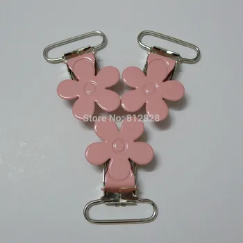 

25pcs Pink Color Flower Suspender Clips