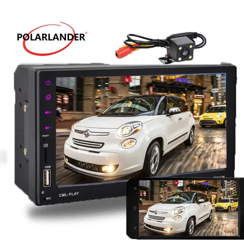 Beli FM TF USB Handfree Juga 9 Bahasa 2DIN untuk Ponsel Android 7 Inci Mobil Stereo Radio Player Layar Sentuh bluetooth MP5 Pemain Cermin Link