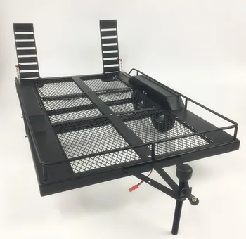 

High Quality Metal Big Trailer Trailing for 1/10 1/8 Simulation Model RC Car Biaxial All Flat 460*290mm w/ Rear Light