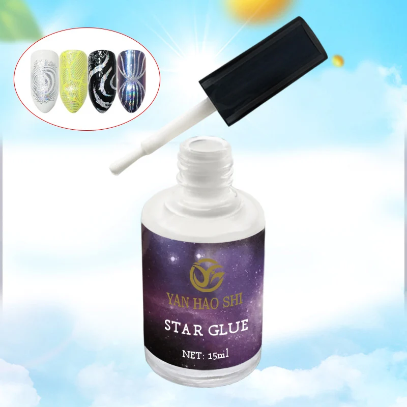 1 Pcs 15ml Nail Art Glue Gel Galaxy Star Adhesive for Foil Sticker Transfer Tips DIY Hot Mdf