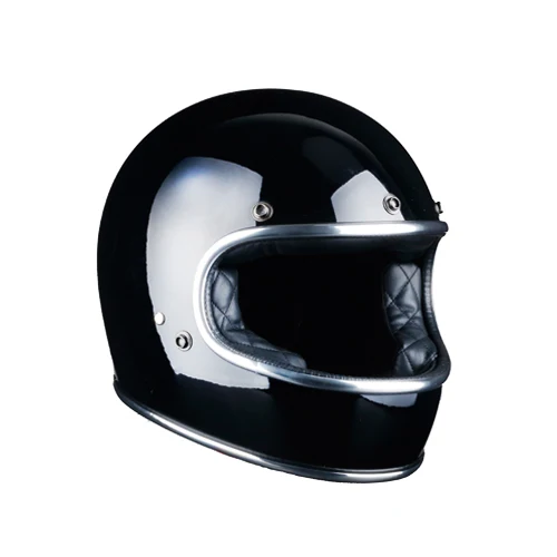 Полный шлем rcycle moto rcycle retro casco de moto jet capacetes de moto ciclista внедорожный Томпсон cascos para moto - Цвет: bright black