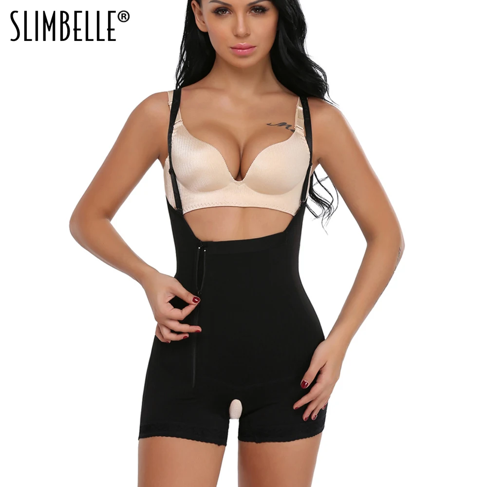 

Women Full Body Shaper Zipper Hooks Adjustable Bodysuits Waist Trainer Corset Butt Lifter Thigh Reducer Pants Control Shapewear