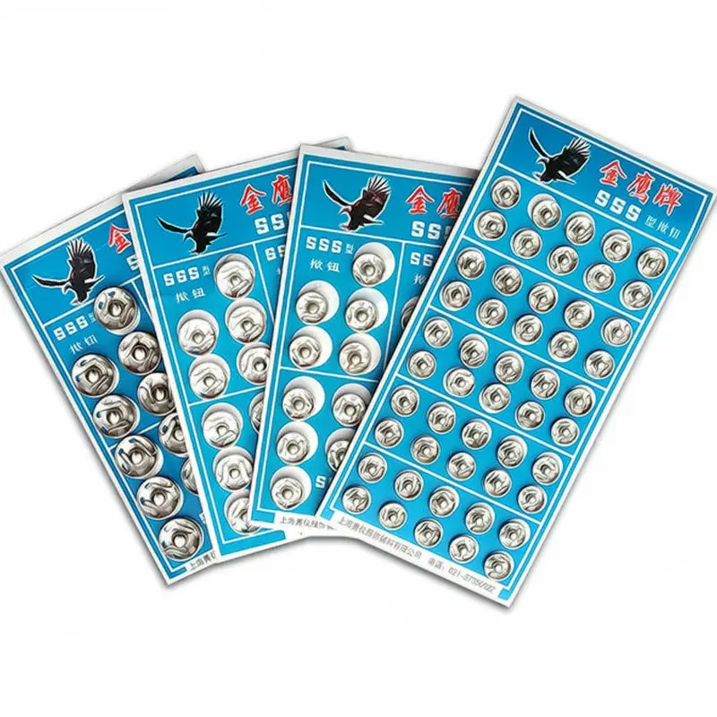 

110 sets Silver Tone Metal Clothes Repair Snap Press Fastener Buttons