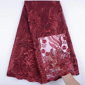 

African Lace Fabric 2019 Embroidered Nigerian Laces Fabric Bridal Wholesale Price French Tulle Lace Fabric For Women Dress 1553B