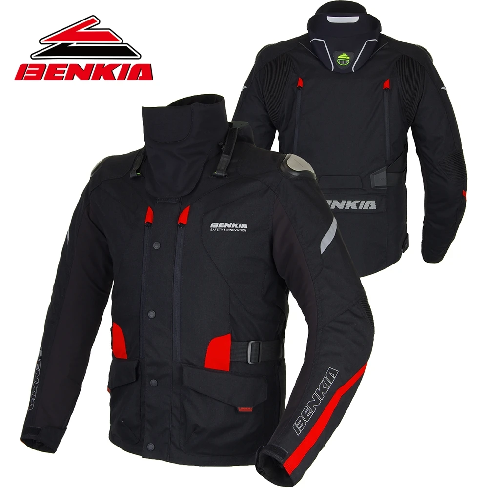 BENKIA Motorcycle Jacket Motorbike Racing Jacket Winter Keep Warm Neck