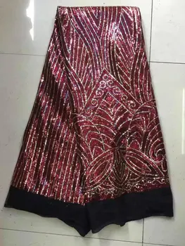 

African Lace Fabric For Sewing High Quality French Net Lace Sequins Fabric For Nigerian Wedding Dress jl4