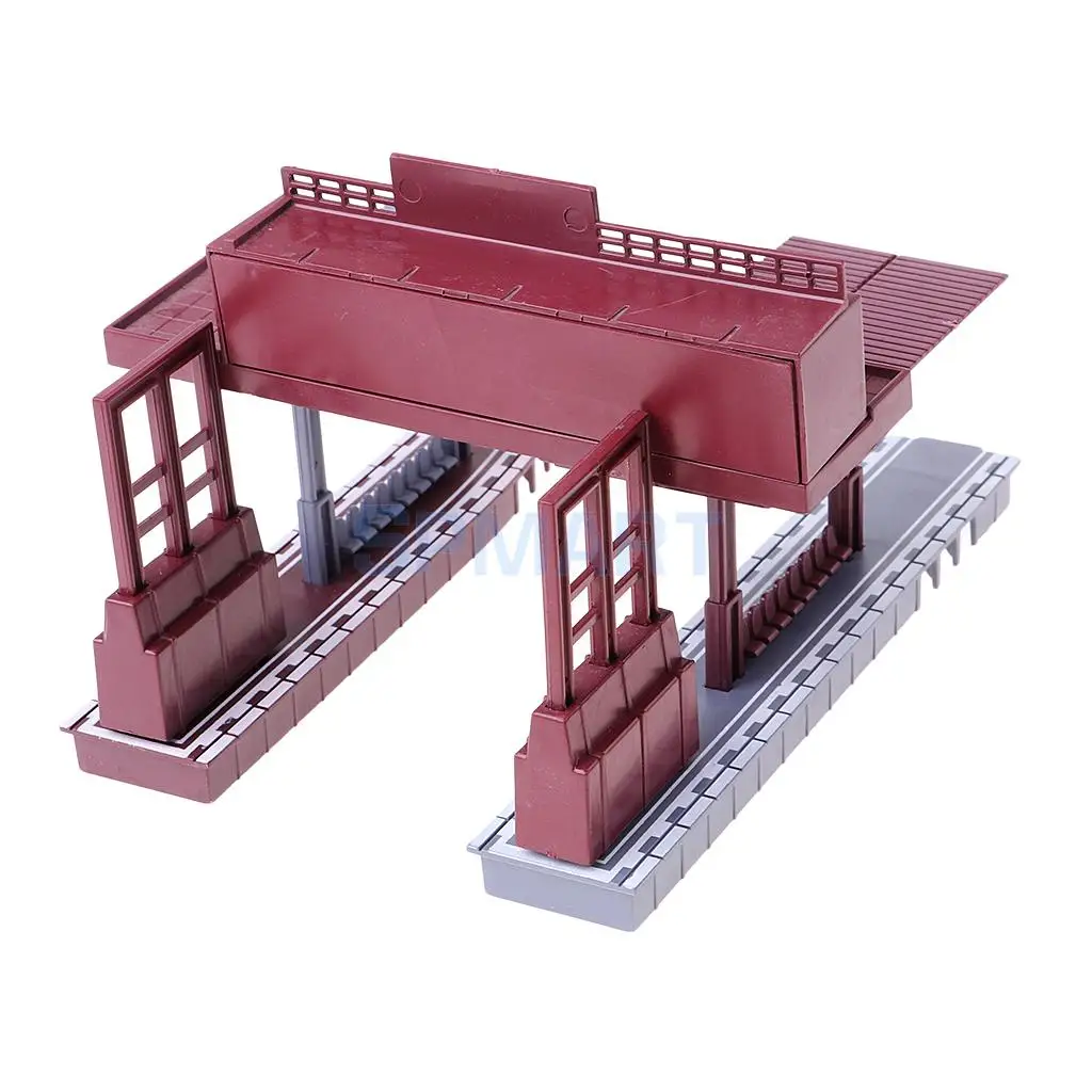 MagiDeal Plastic 1:87 Train Station Architectural Model Building Kit Railway Railroad Dioramas Layout Landscape