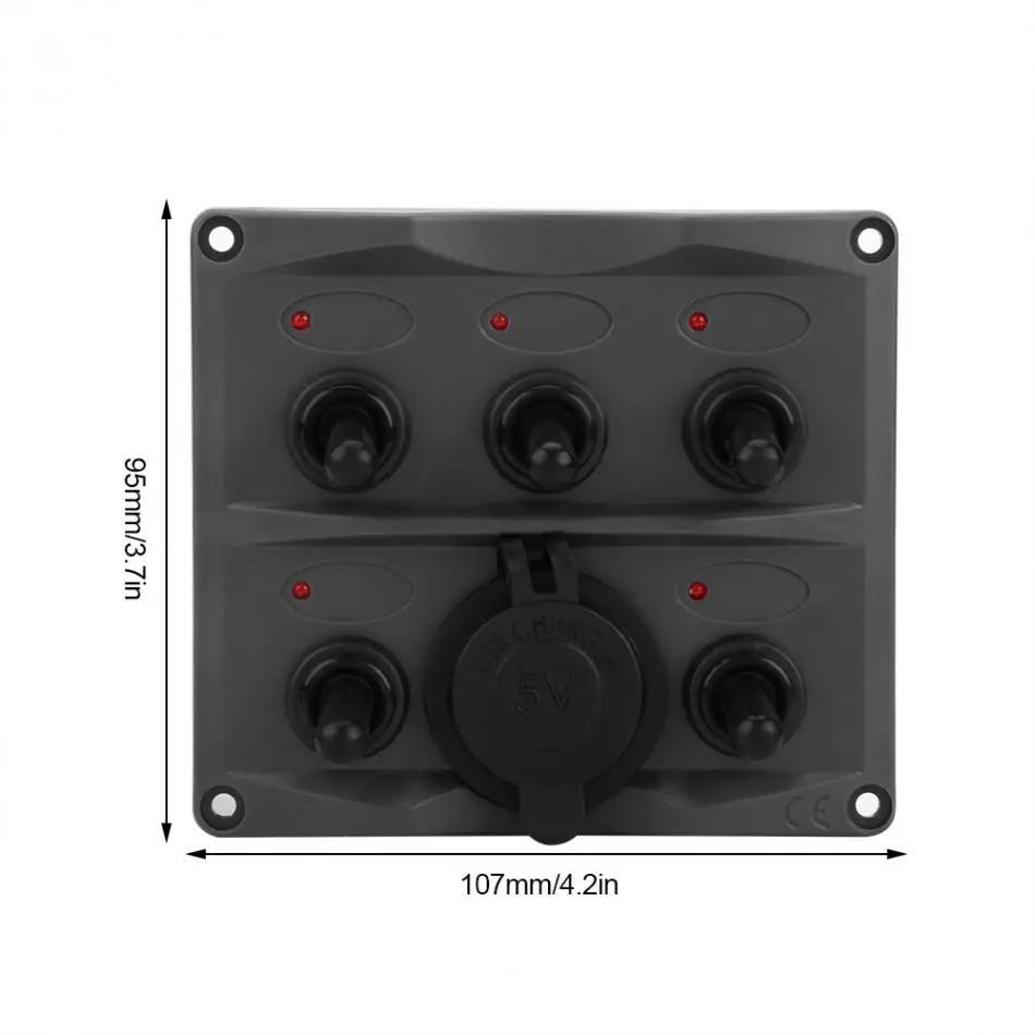 Автомобиль Лодка на колесах лодка яхта на включения/выключения панель с переключателями+ 5 V 3.4A USB Зарядное устройство прикуривателя с Светодиодный индикатор 5 предмет в партии 12/24 V