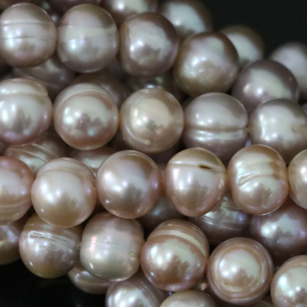 Elegant 9-10mm natural purple freshwater pearl beads 9-10mm round High qality jewelry making 15inch B1380
