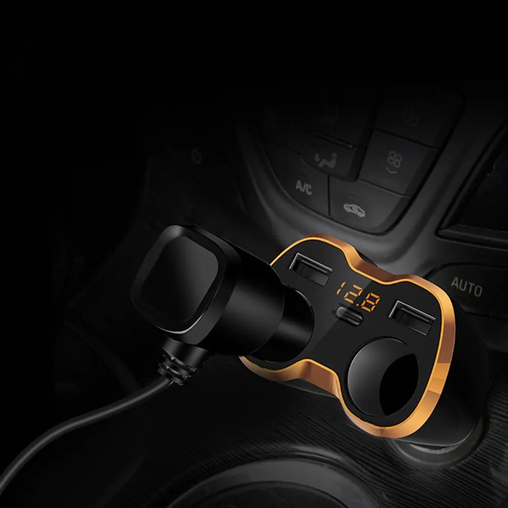 

Car Charger Multi-function Transfer Multi-purpose Plug Type-c Car Cigarette Lighter One For Two Fast Charge