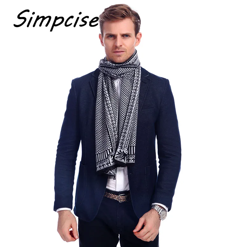 Adult Winter Scarf Scarves Men Cotton Blend Tartan Print Autumn New Fashion Men's Cachecol A3A18914