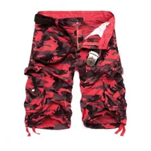 Мужские камуфляжные шорты Карго новые Брендовые мужские армейские свободные брюки-карго мужские повседневные рабочие короткие брюки плюс размер без пояса