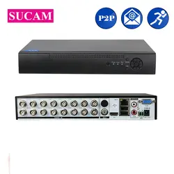 SUCAM 16CH 2MP 5 в 1 AHD DVR H.264 VGA HDMI цифровой видео Регистраторы для 1080 P AHD CVI TVI CVBS аналоговый Камера Гибридный IP Камера