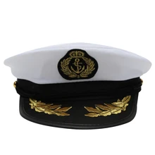 Взрослая шляпа для яхты, лодки, темно-синяя кепка, костюм моряка для вечеринки, нарядное платье, черный+ белый
