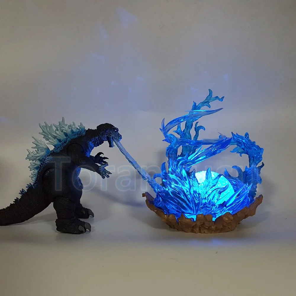 

Godzilla Action Figure Cannon Power Blue Fire Led Light DIY Display Toy Anime Movie Godzilla Collection Model Doll DIY115