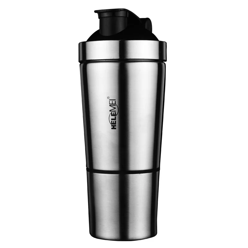 500ml Stainless Steel Protein Mixer Blender Shaker Shaking Cup Bottle Water Drinkware Barware Sports Fitness Gym