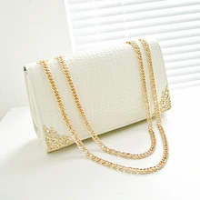 Freies verschiffen, 2017 neue sommer trend frauen tasche, han-ausgabe krokodillinien handtaschen, gold kette retro frauen messenger bags.