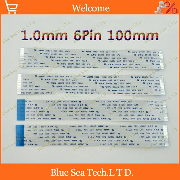 

20 PCS FFC/FPC Flexible Flat Cable 1.0mm pitch 6 pin 50/60/80/100/120/150/200/250/300mm Isotropy or Anisotropy cable,20624.