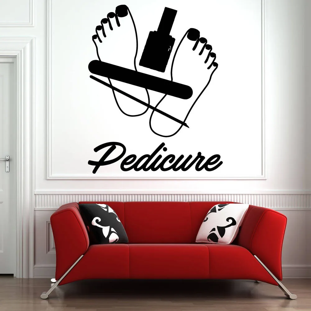 Wall Decals Nail Salon Art Quotes Nails Polish Stickers Pattern Manicure Pedicure Beauty Home Decor Removable B106 | Дом и сад