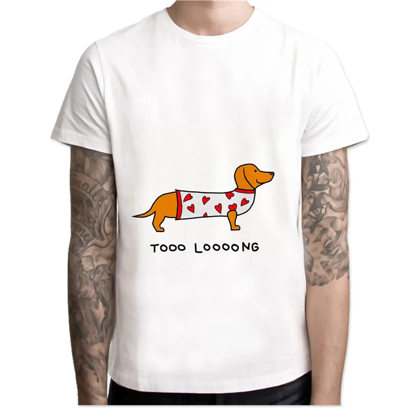 Dachshund T shirt men t shirt fashion t shirt O Neck white TShirts For