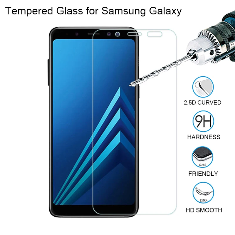 9H HD закаленное стекло для Samsung Galaxy A3 A7 2016 A5 2017 A6 Plus не полное покрытие защита экрана