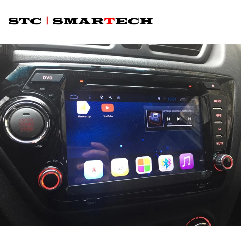 Cheap SMARTECH 8 inch 2 Din Android 8.1 Car Radio GPS Navigation For KIA RIO K2 2010-2015 Car DVD Player Support TPMS Wifi 3G OBD DAB+ 5