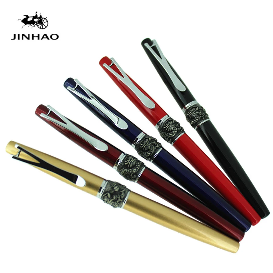 JINHAO-Y2, Роскошные Металлические авторучки, металлическая подарочная коробка, синие и черные чернила для офиса, бизнеса, металлические чернильные ручки для каллиграфии