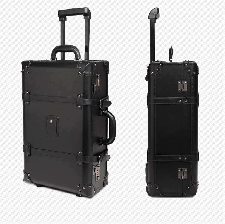 Полиуретановый чехол на колесиках, винтажный багаж на колесиках, Классический чемодан, универсальный чехол на колесиках, высококачественный переносной чемодан