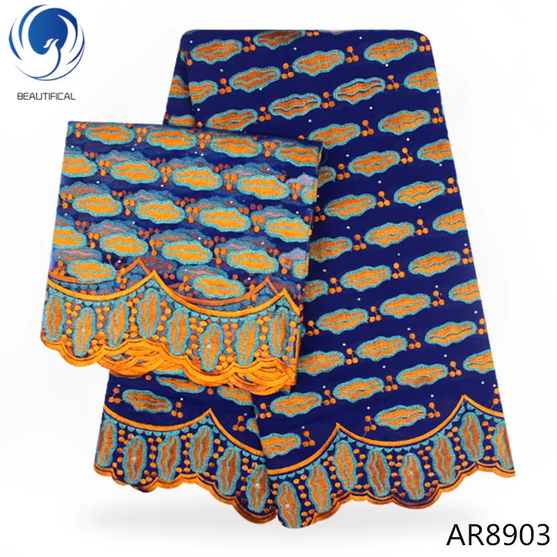 

BEAUTIFICAL 100% cotton fabrics 2018 African Voile Swiss Lace Fabric African Swiss Voile Lace Fabric For Clothes 7yards/lot AR89