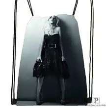 Пользовательские Кристина Агилера Drawstring сумка-рюкзак милый рюкзак детский Ранец(черный Назад) 31x40 см# 180612-03-christina Агилера