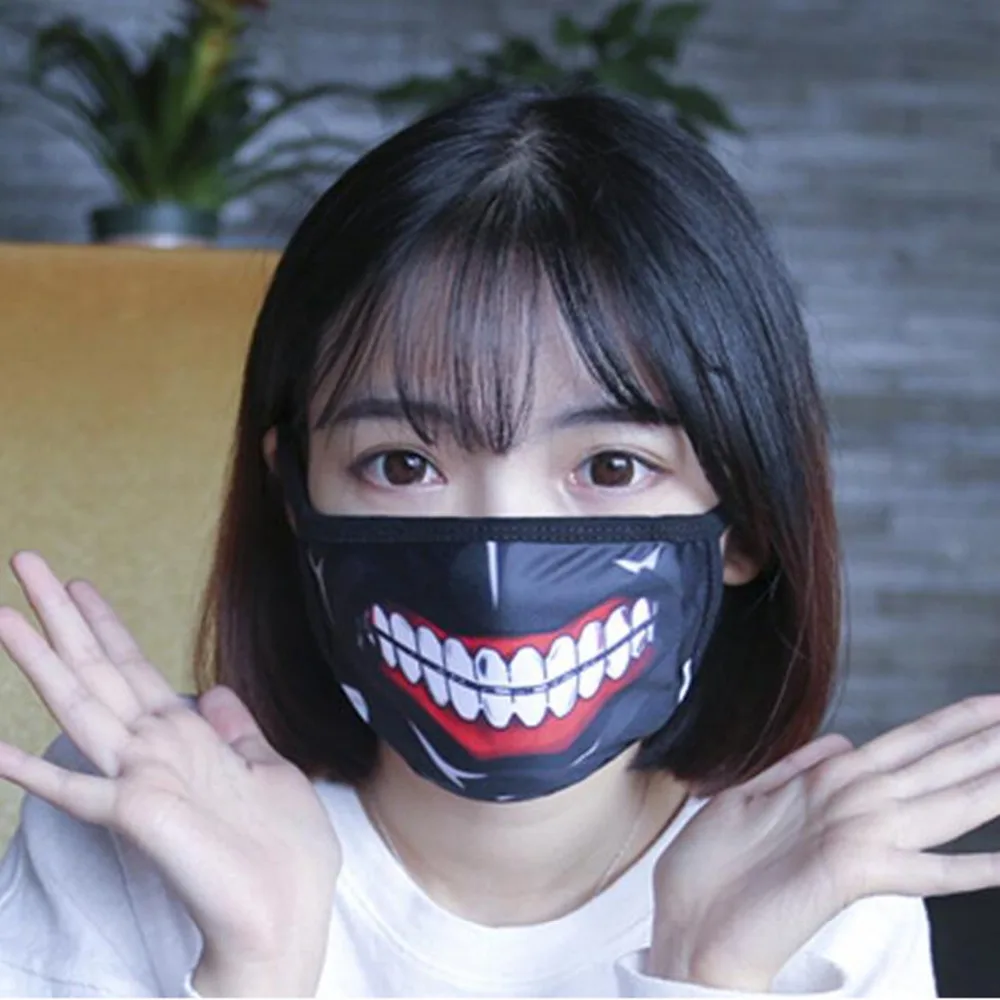 

Japan Anime Tokyo Ghoul 2 Mask Kaneki Ken Mask cartoon Gauze Masks Cool Black red Mask Blinder High Quality 4 style Cosplay