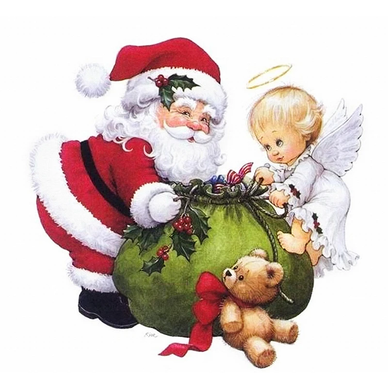 

Diy 5d diamond painting Santa Claus and angel baby bedroom decoration Mosaic cross stitch diamond paste diamond painting