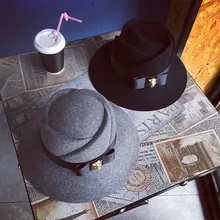 Весенне-осенняя Шерстяная кепка для мужчин Fedoras Женская модная джазовая шляпа Уличная Повседневная шапка