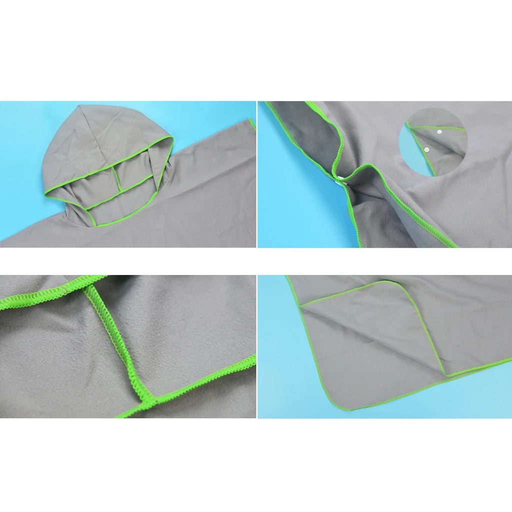 Water Sport Surf Poncho Wetsuit Changing Robe Towel with Hood for Men Women Kids Teenager changing at the Pool or Beach