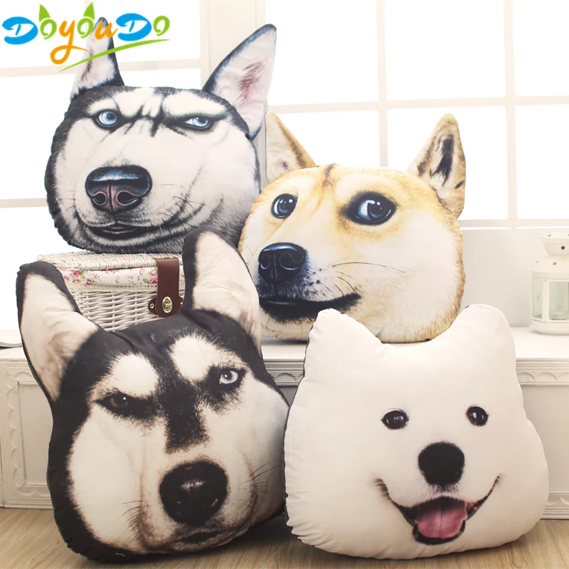 Новинка популярная плюшевая 3D самоид собака хаски 38*35 см куклы набивные животные
