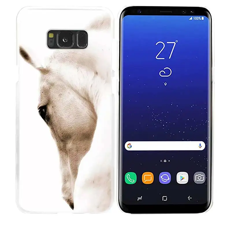 Чехол с изображением лошади для samsung Galaxy S8, S9 Plus, S4, S5, Mini, S6, S7 Edge, прозрачный жесткий пластиковый чехол из поликарбоната, чехол для телефона, Fundas Capa - Цвет: 01