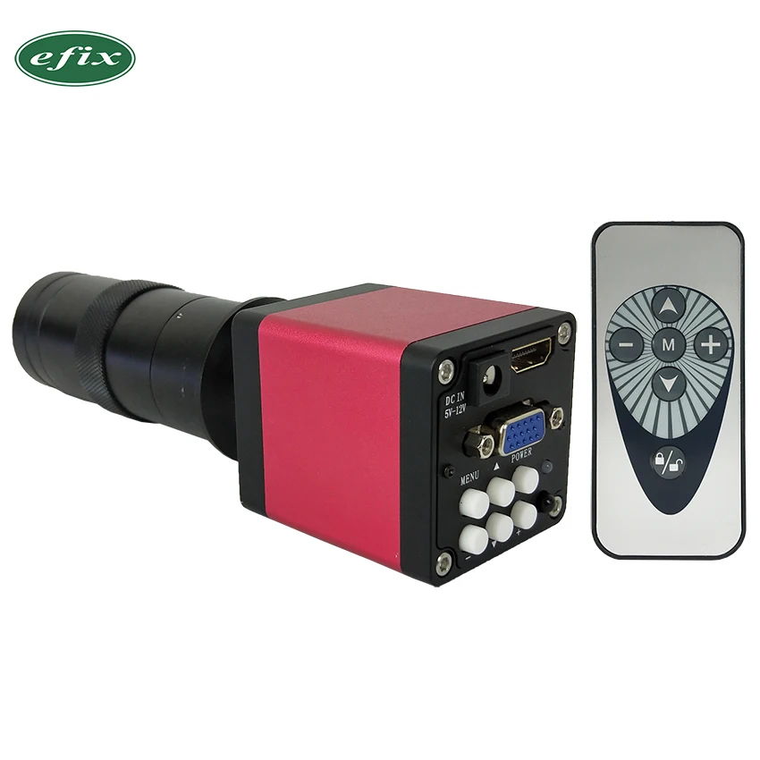 Efix 14MP HDMI VGA HD промышленность 60F/S видео микроскоп камера 180X/130X C-mount объектив двойной интерфейс синхронный выход дистанционного управления