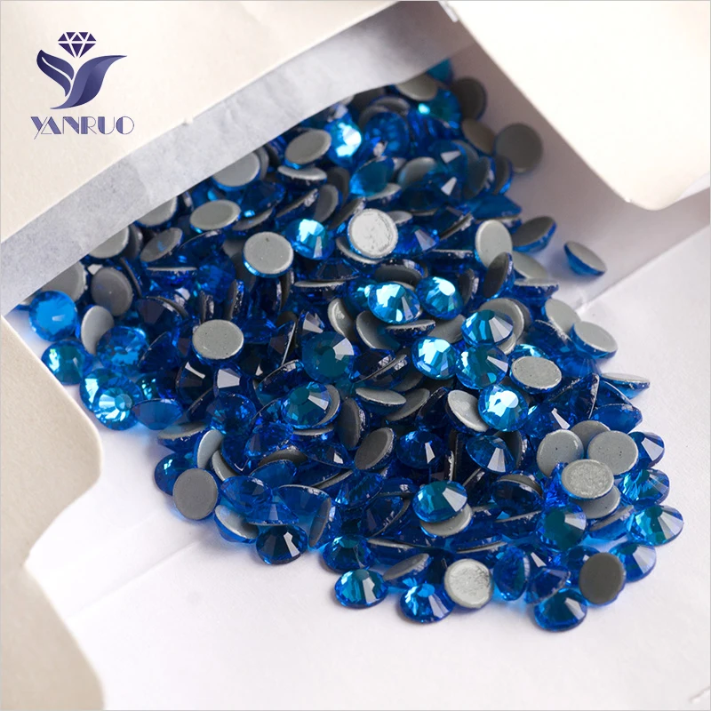 YANRUO 2058HF SS16 Капри синий 1440 шт. Горячая фиксация Стразы плоская задняя Кристалл