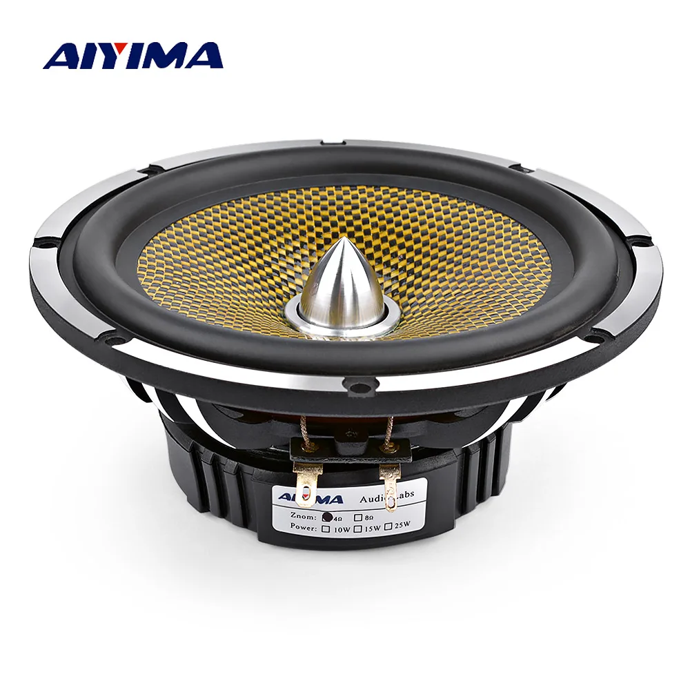 Carro de Áudio Alumínio da Bacia Aiyima Polegada Midrange Graves Alto-falante Alta Potência 4 8 Ohm 60 w 25 Núcleo Bala Música Woofer Altifalante 6.5