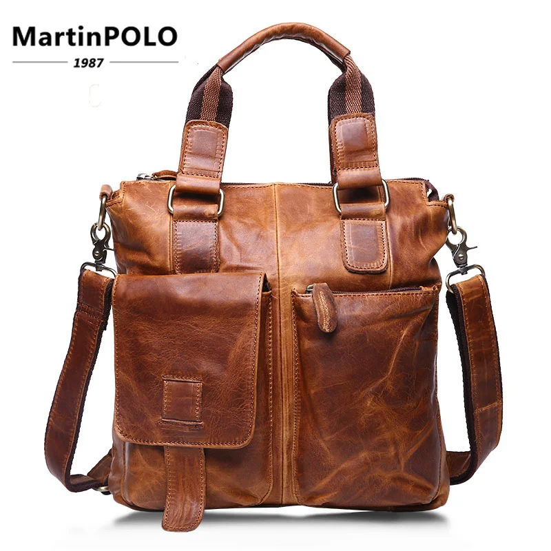 

2019 Genuine Leather Briefcase Male Leather Business Laptop Bags Mens Office Bags Messenger Shoulder Crossbody Bag Male B259