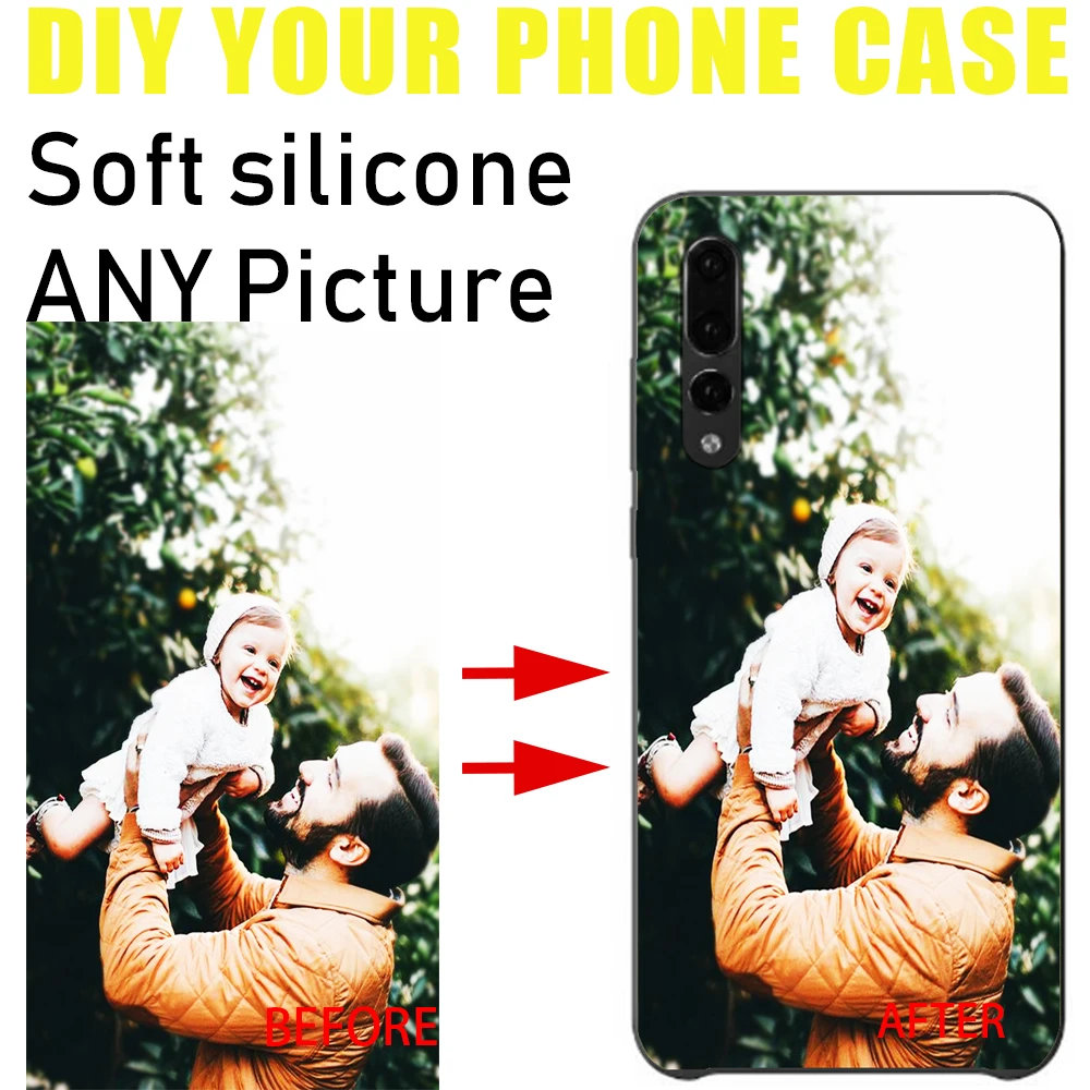 

DK Customize your own picture DIY pattern images new phone case Black Sotf TPU cover for Huawei p20 p10 p8 p9 lite series Coque