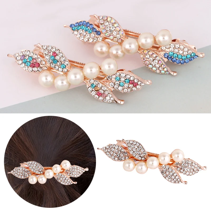 

Cute Colorful Shinning Crystal Bows Hairpin Flower Hair Clip Rhinestones Hairpin 1Pcs