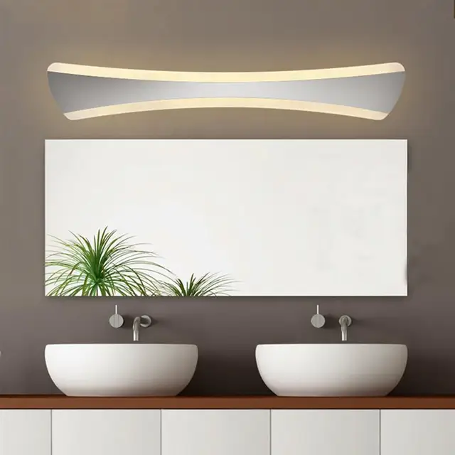 42 CM 14 W Acero Inoxidable Moderno Cuarto de Baño Espejo De ... 42 CM 14 W Acero Inoxidable Moderno Cuarto de Baño Espejo De ...