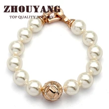 Высокое качество ZYH053 имитация жемчуга розовое золото цвет браслет ювелирные изделия Австрийские кристаллы